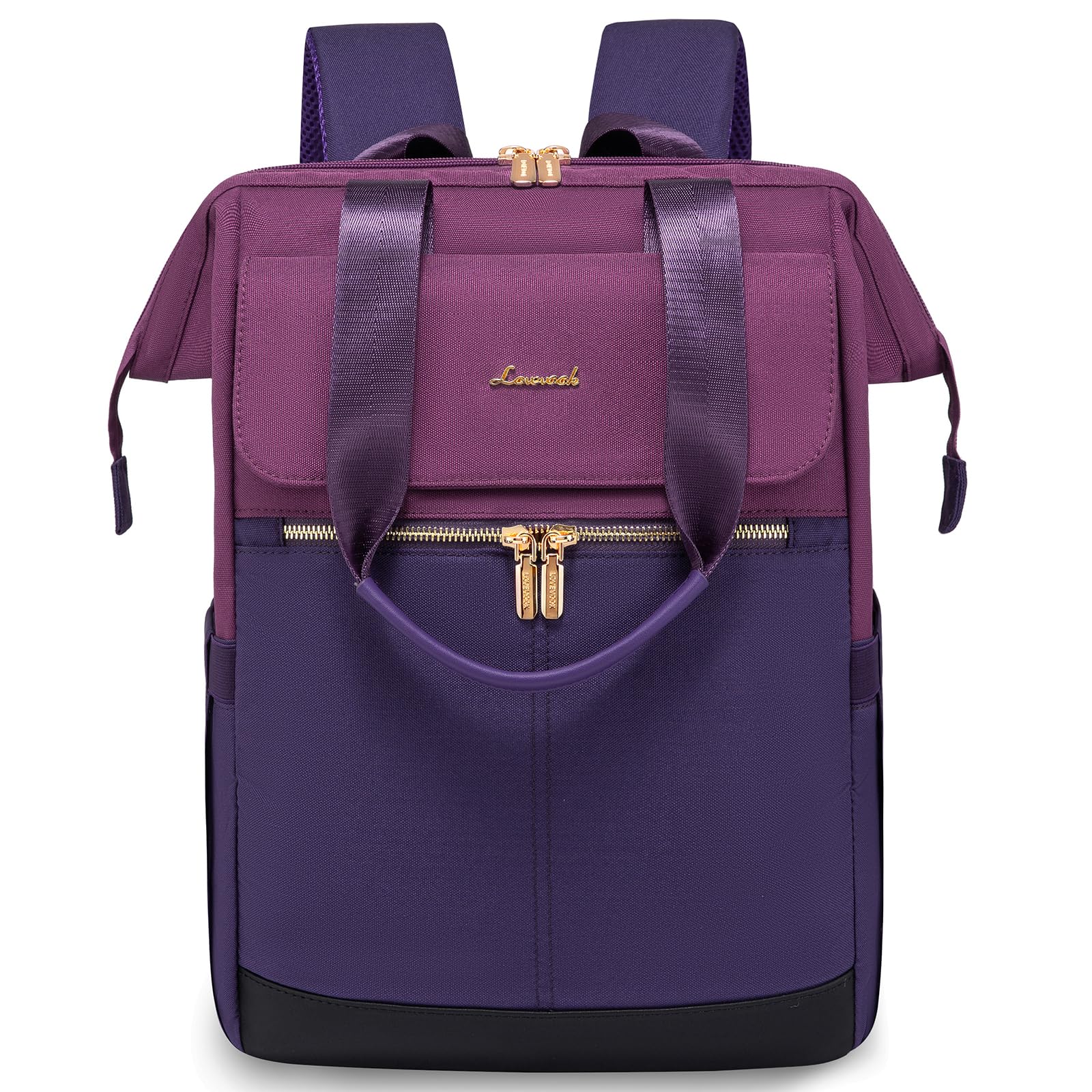 LOVEVOOK Zaino Da Donna Viola, Zaino Da Lavoro Zaino Da Città Moderno, Zaino Scuola Zaino Donna Elegante Zaino Da Giorno Borsa 2 In 1, Borsa Da Lavoro Da 15,6 Pollici Per Università, Viola E Blu