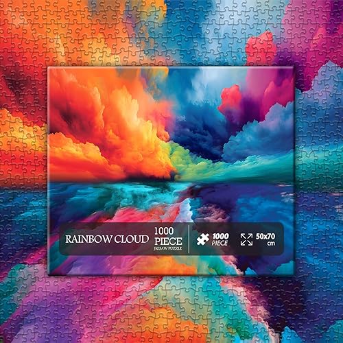 Miniatura 2 de Rompecabezas imposible para adultos de 1000 piezas, rompecabezas difíciles y difíciles para adultos, pintura de arcoíris, rompecabezas coloridos
