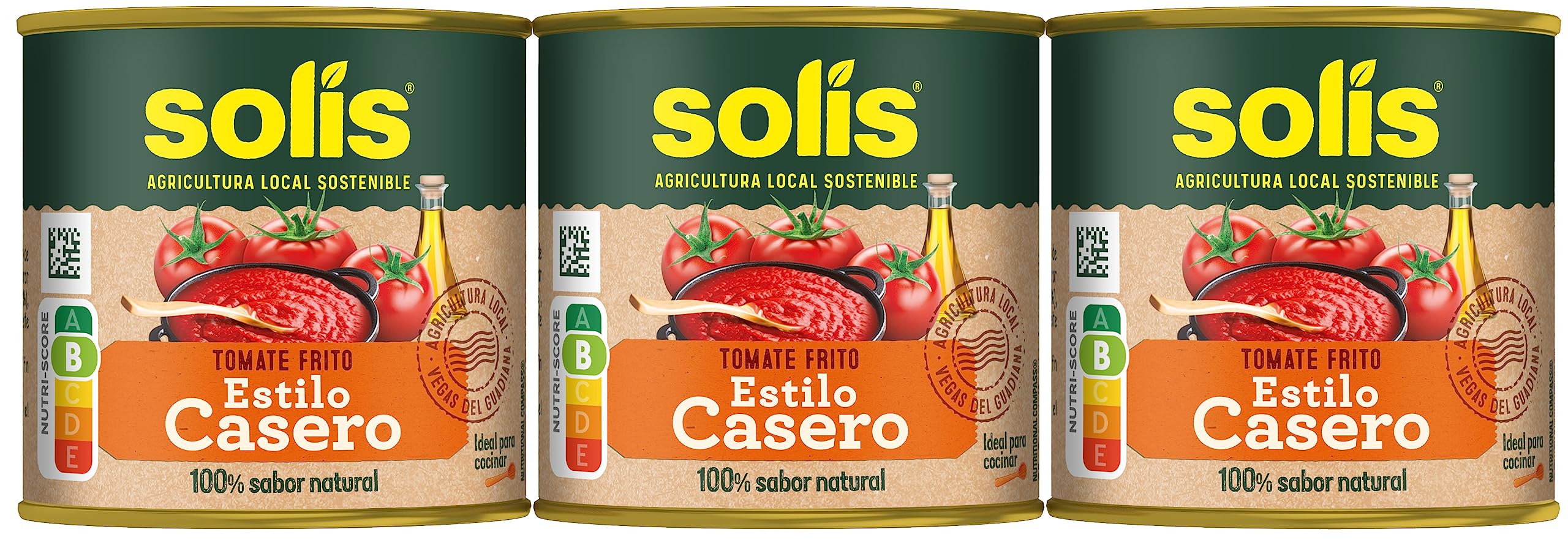 SOLÍS Tomate Frito Estilo Casero Tripack Lata - Sin Gluten - Pack de 3 x 100g