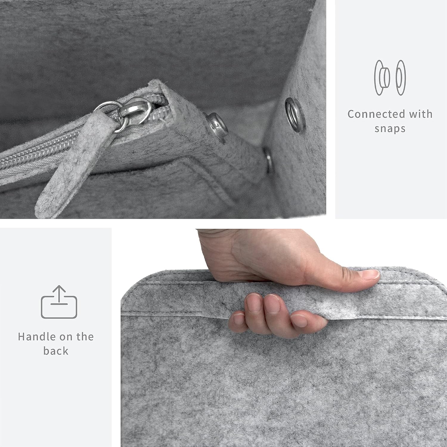 Lucky Sign backpack organiser insert rucksack dividers handbag felt shoulder bag organiser for Fjallraven kanken 20L 28x12x40cm Light grey image 5