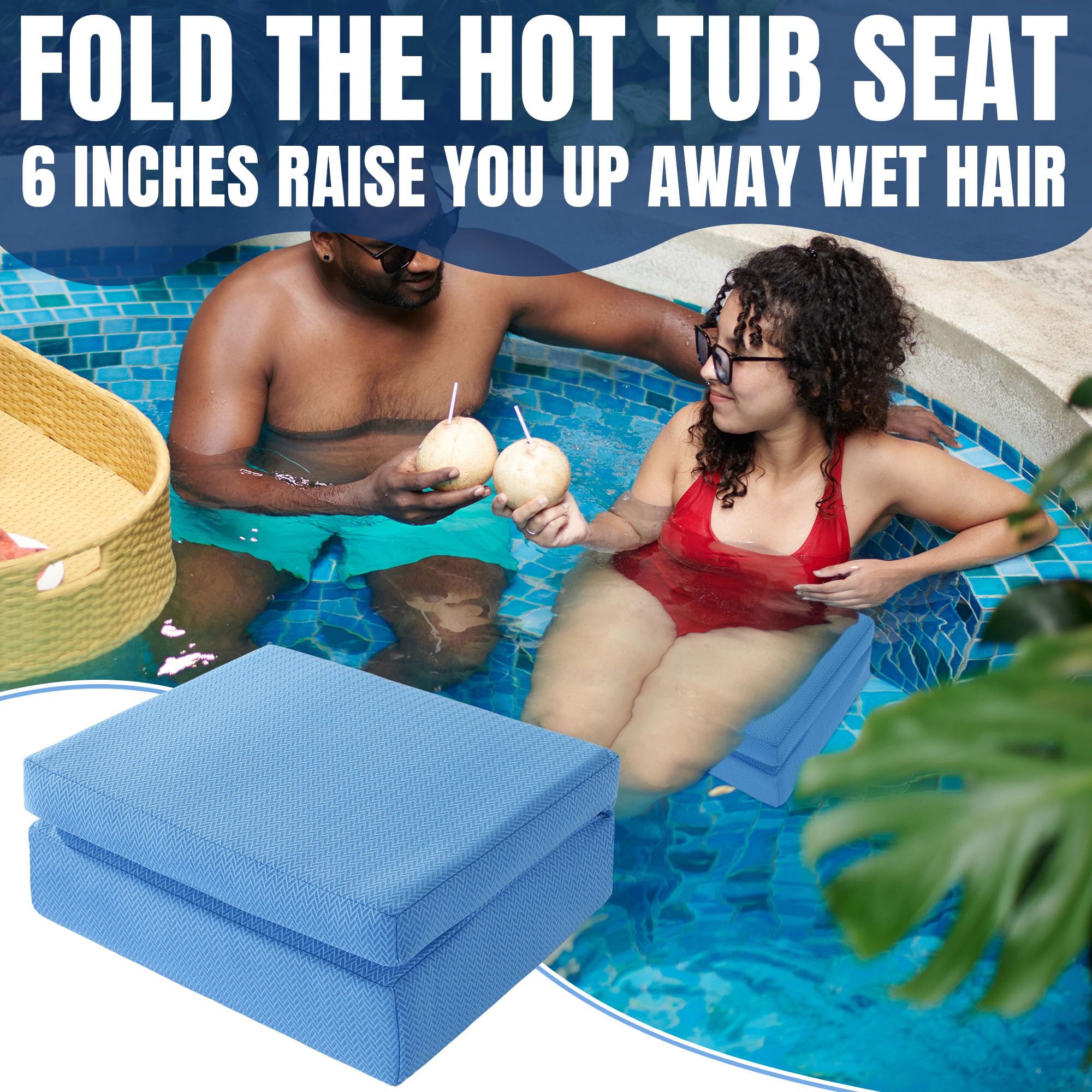 MABOZOO Foldable Hot Tub Booster Seat with Back Support