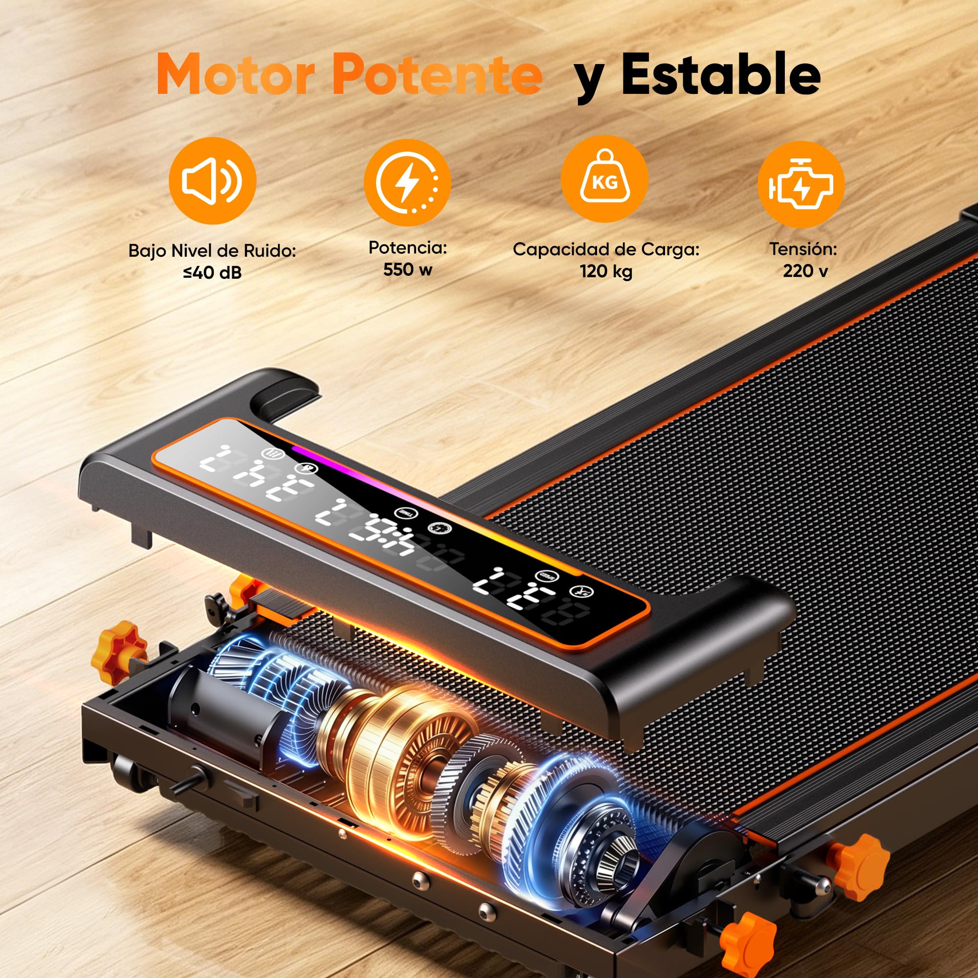 GIDGIMO Cinta de correr plegable para casa con inclinación del 15%, almohadilla de caminar de 12 km/h con asa, motor silencioso, pantalla LED, mando a distancia, cinta de correr para oficina