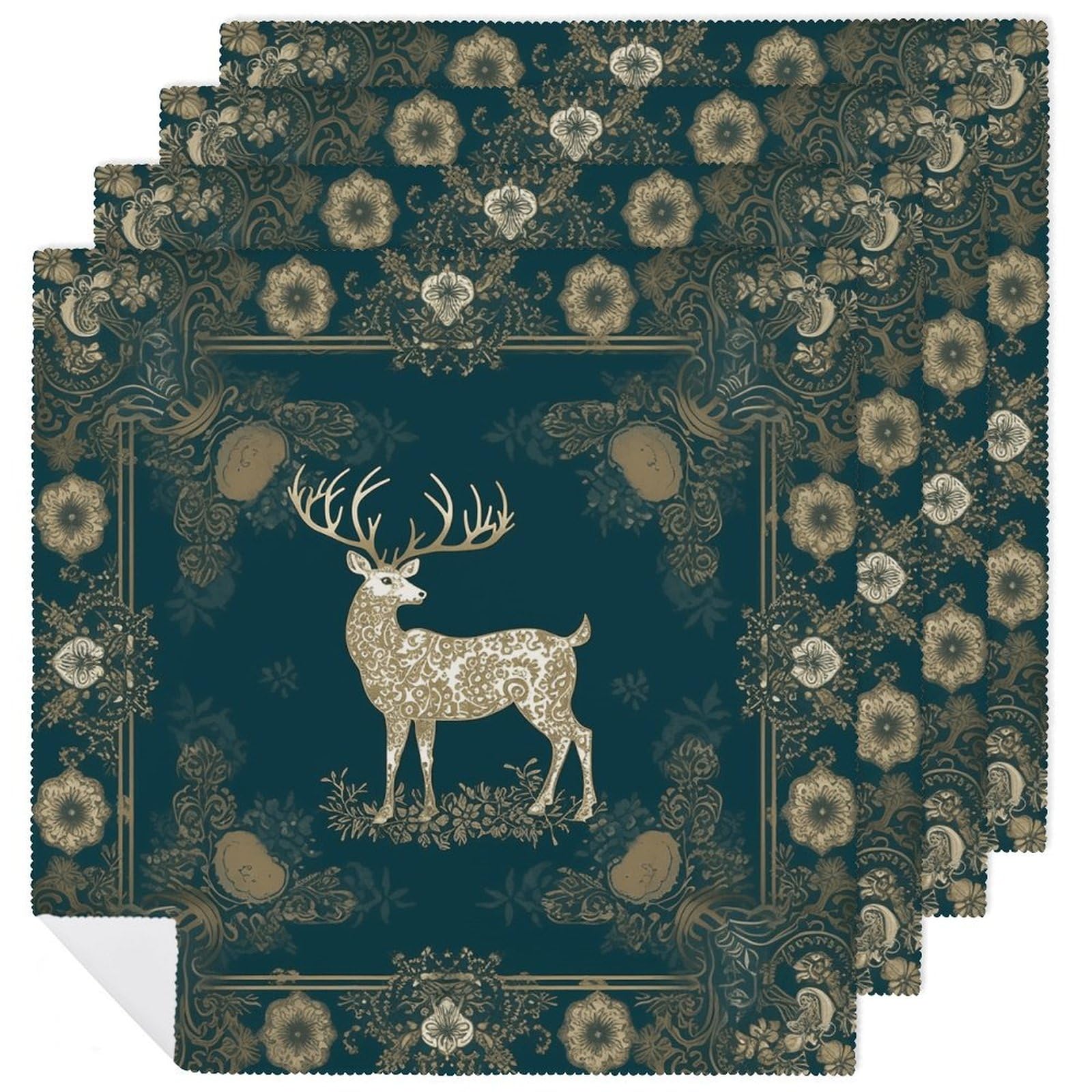 Servilletas lavables para regalos de Navidad y decoración de mesas de fiesta reutilizables