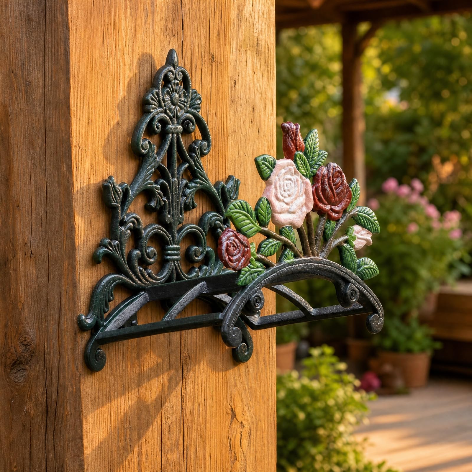 tubo da Parete in Ghisa Rustico Tubo Decori Floreali Stabile Tubo da Giardino in Ghisa per Patio
