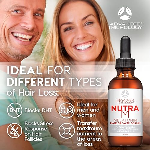 Miniatura 3 de Advanced Trichology NutraM™ - Suero para el cabello – Dermatológicamente probado, aprobado* por American Hair Loss Association | Bloqueador DHT del