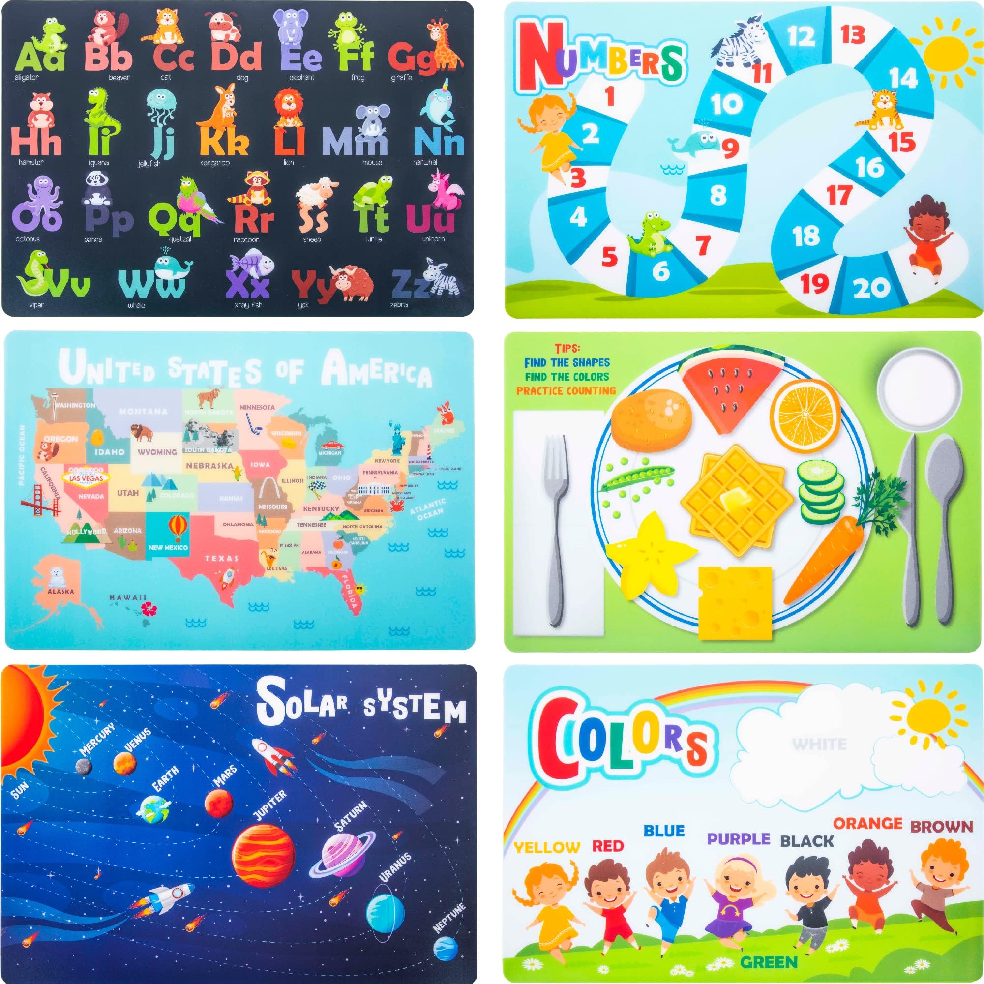 HapinestReusable Educational Placemats