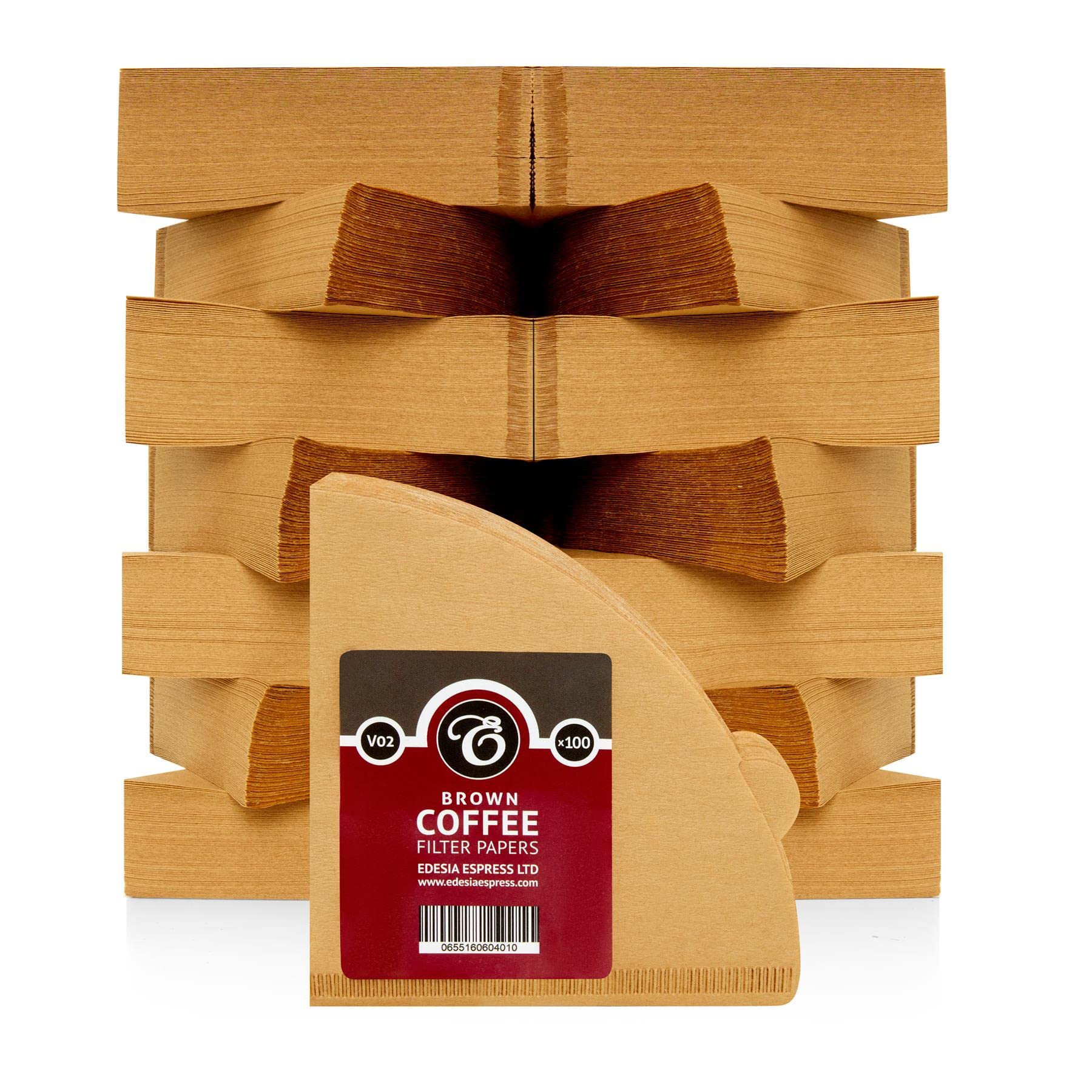 1500 Size V02 Brown Coffee Filter Papers, Compatible with Size 02 by EDESIA ESPRESS