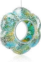 Vista 12 de Yinns Comederos de vidrio para pájaros colgantes en el exterior, comedero para pájaros con forma redonda solar para decoración de jardín de patio
