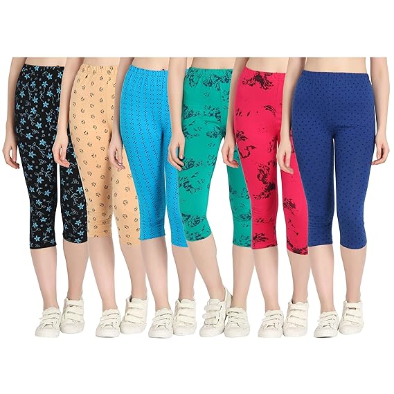 Printed Capri for Womens/Girl Pack of 6