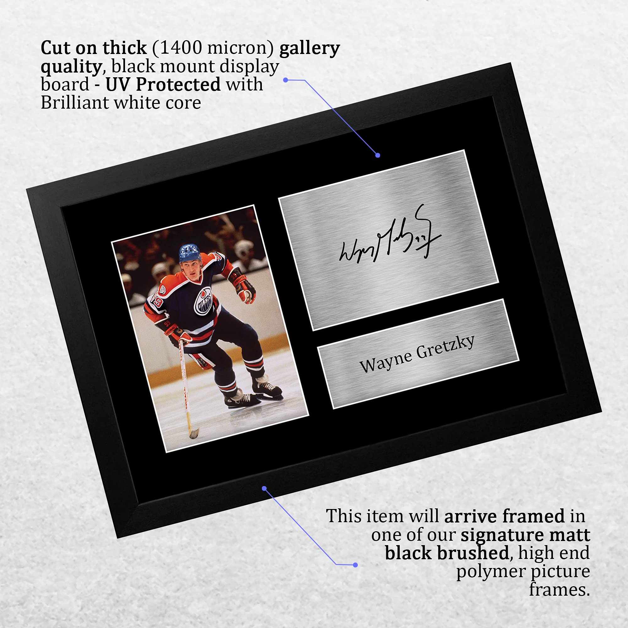HWC Trading FR A4 Wayne Gretzky Edmonton Oilers Gifts Printed Signed Autograph Picture for Ice Hockey Fans - A4 Framed - Image 3