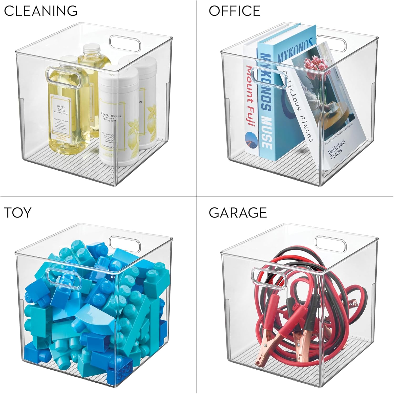 iDesign Pantry Storage Bin, Small Cube Organizer for Cabinet, Counter, or Fridge, Clear, Made in USA