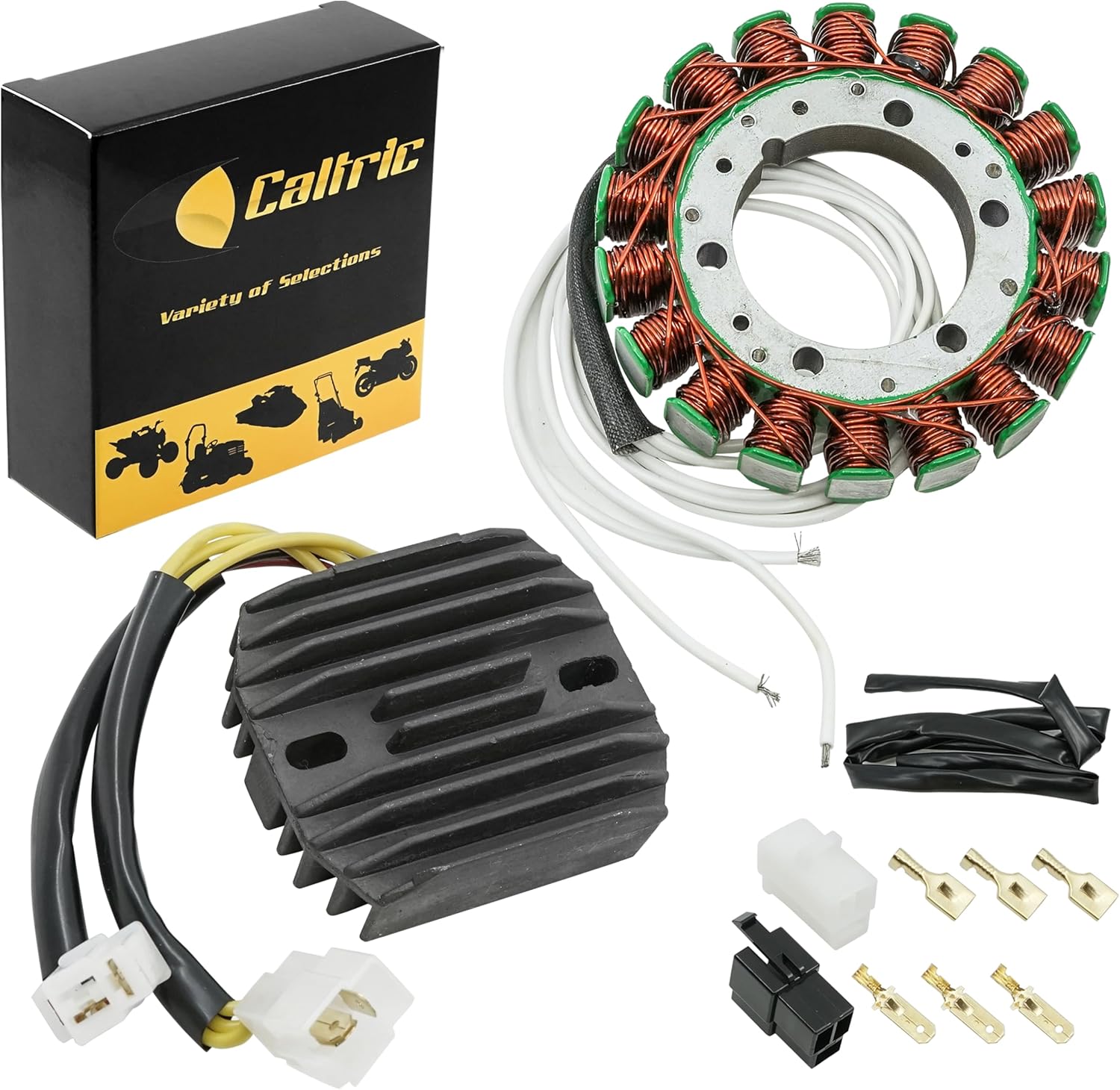 Caltric Stator and Regulator Rectifier Compatible With Suzuki Ls650 Ls-650 Ls 650 Savage 1996-2004