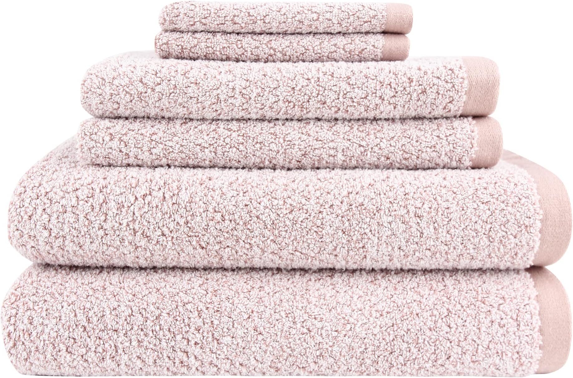EverplushDiamond Jacquard Bath Towel Set - 10 Piece, Rose