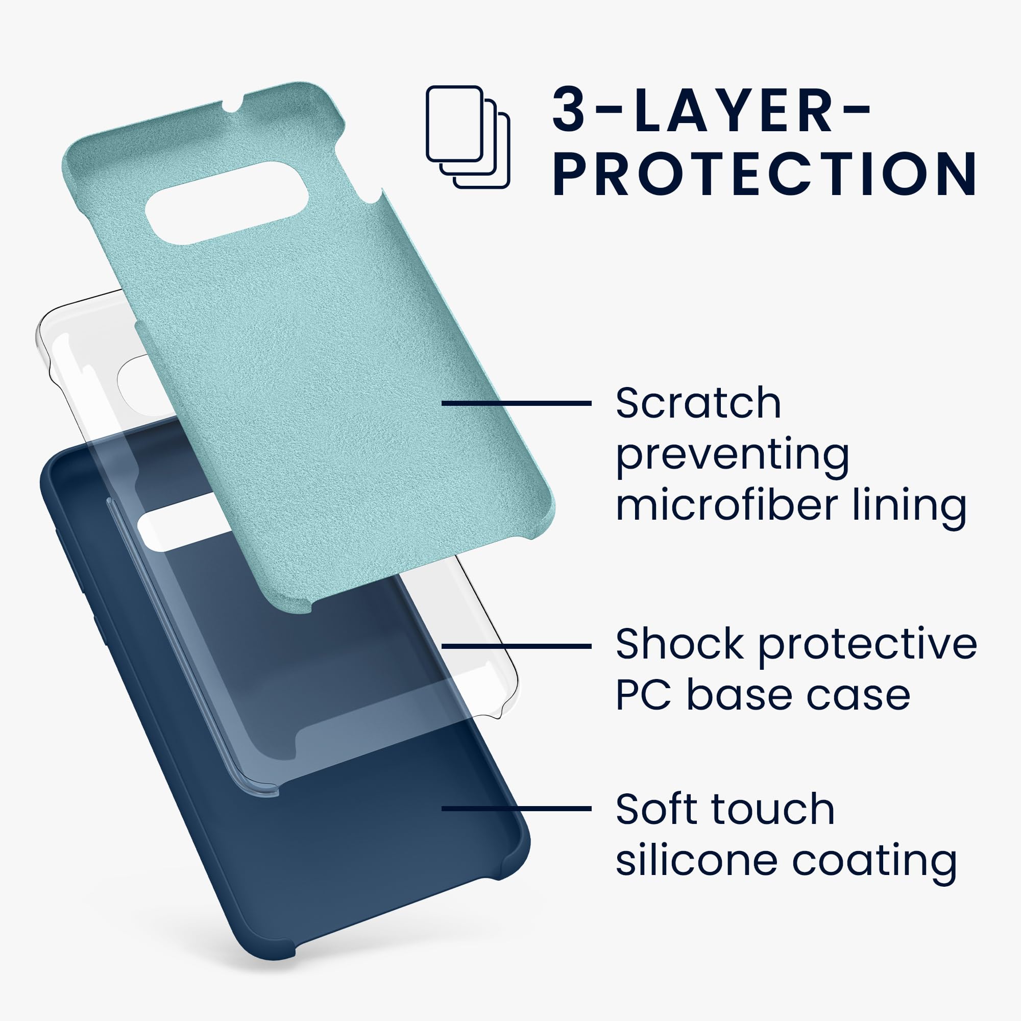 kwmobile Cover per Samsung Galaxy S22 Custodia - Back Case per Smartphone in Silicone TPU - Protezione Gommata - blu marino - 2