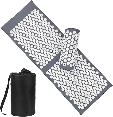 Vista 49 de XiaoMaGe Juego de alfombrilla de acupresión y almohada con bolsa, alfombrilla de acupuntura extra larga para aliviar el dolor de cuello y espalda