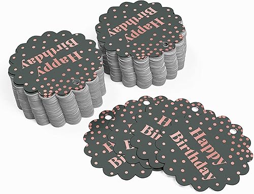 Miniatura 334 de Etiquetas colgantes para botellas de feliz cumpleaños, paquete de 100 unidades Blanco,Aqua Blue,Negro,Azul,Azul turquesa oscuro,Rosa