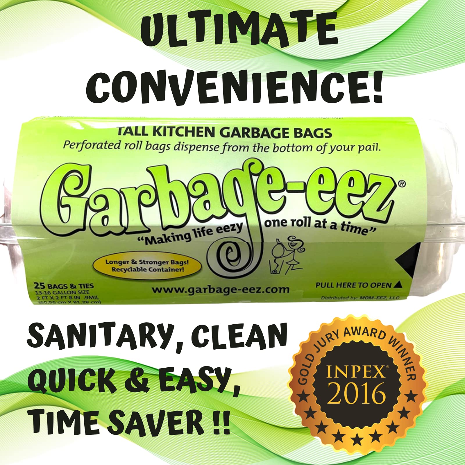 Buy Garbageeez Tall Kitchen Trash Bags, Sanitary Kitchen Trash Bags