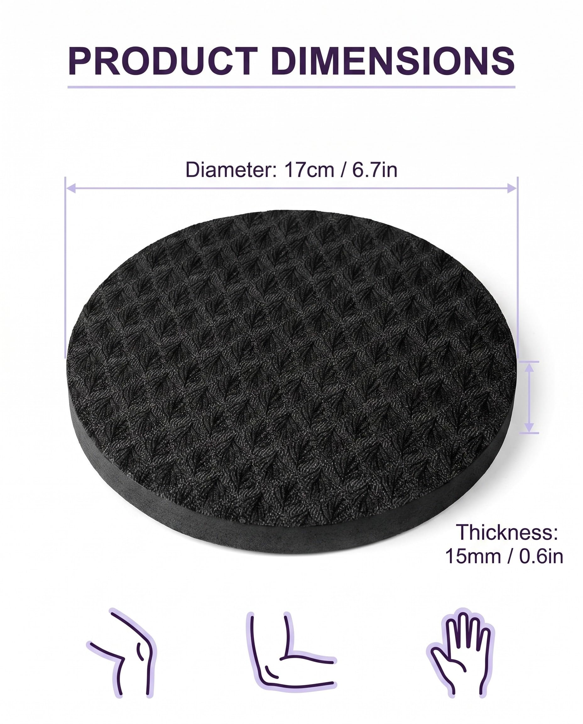 Ginocchiere Yoga 2 Pezzi Nero, Ergonomiche Antiscivolo per Plank, Fitness e Protezione Ginocchia. Cuscini Yoga & Pilates, Supporto Gomiti per Home Workout e Recupero
