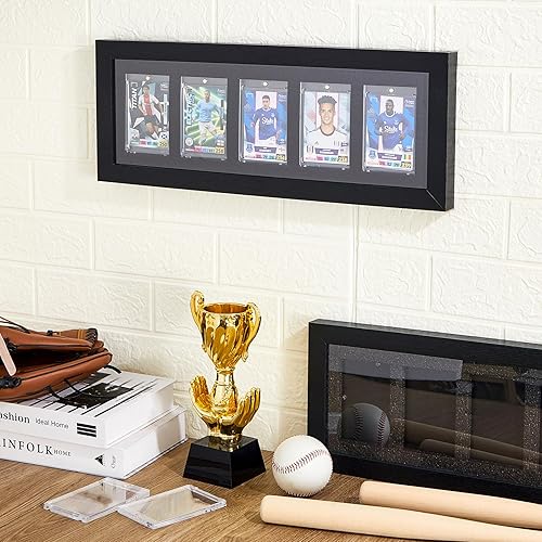 Miniatura 4 de Colarr 2 juegos de estuche de exhibición de tarjetas de béisbol con protección UV de 5 grados, marco de exhibición de tarjetas intercambiables,