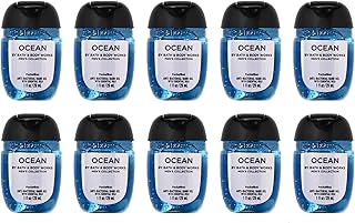 Bath and Body Ocean Men's Hand Sanitizer - Set of TEN (10) Mini Travel Size (1 oz) Pocket Hand Sanitizers for Men