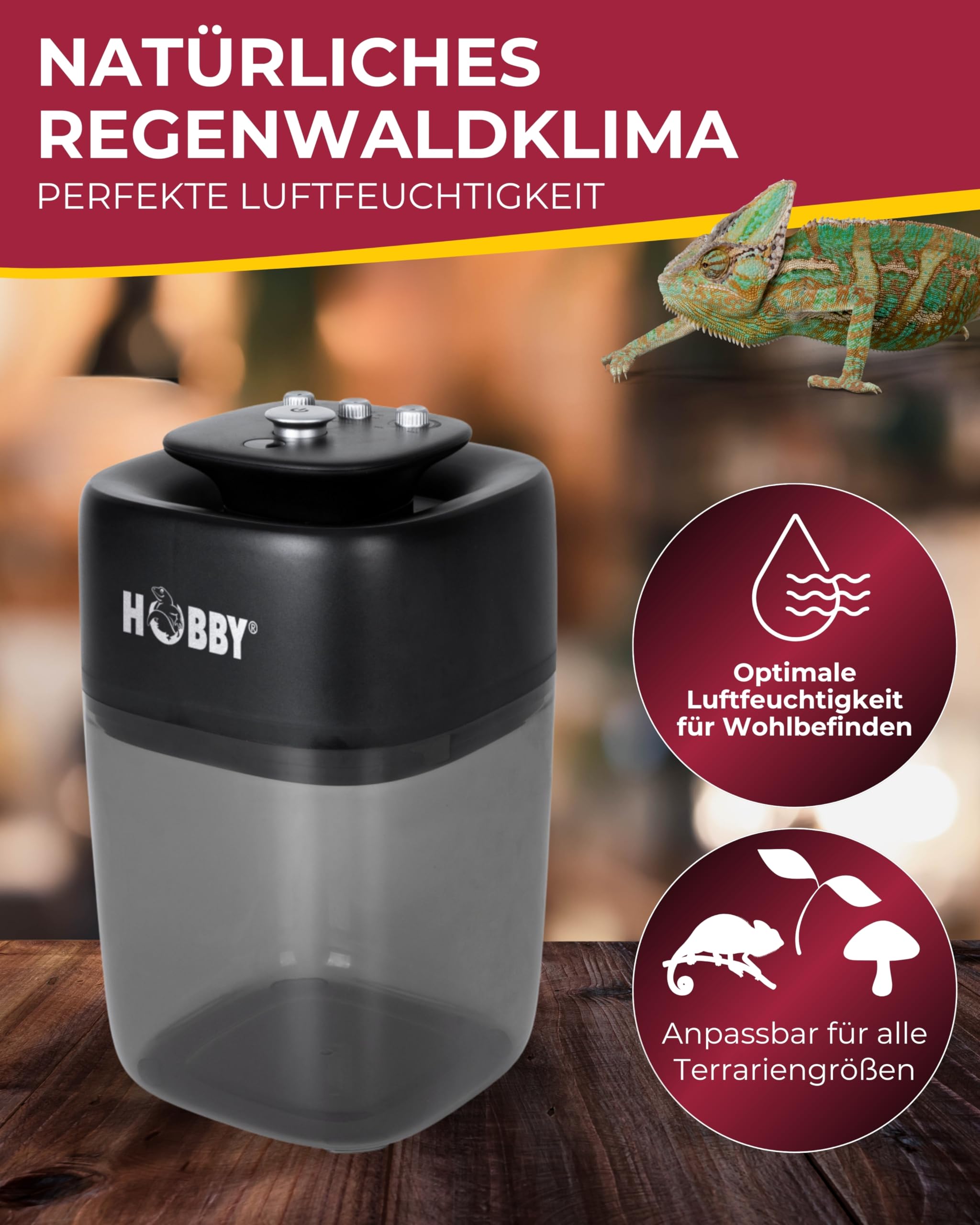 HOBBY Terraristik Easy Rain I automatische Beregnungsanlage für Terrarien I regelbares Beregnungssystem für Reptilien, Amphibien und Pflanzenhabitate I effizientes Befeuchtungssystem mit 9L Wassertank