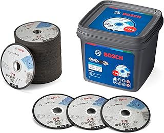 Bosch 100 discos de corte estándar para metal para metal, acero, chapa, diámetro de 125 mm, corte recto, M14, accesorio profesional, Ø 125 mm