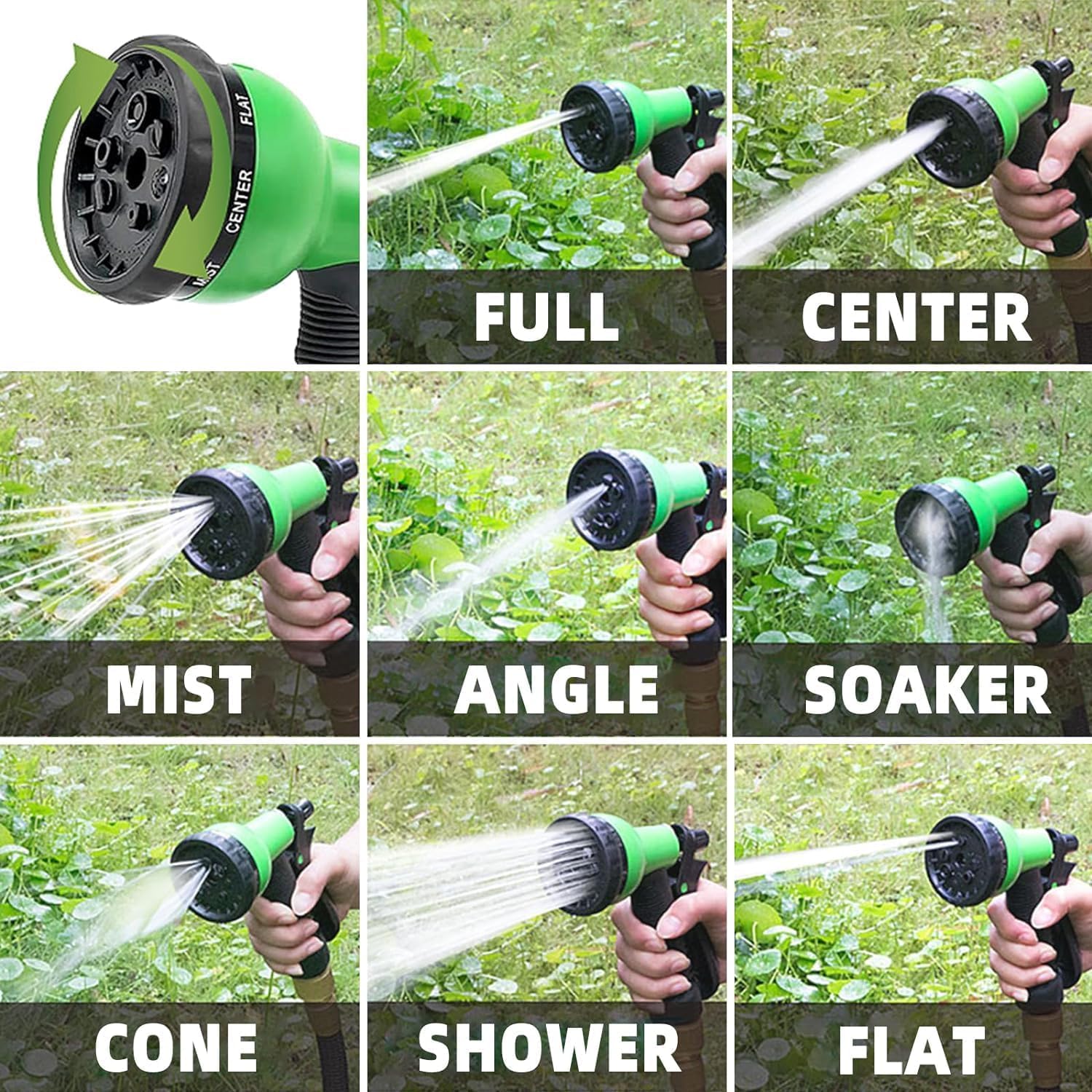 Tubo Magico per irrigazione Da Giardino Allungabile Magic Hose Per Innaffiare Estensibile Varie Misure Dotato Di 8 Modalità Di Pistola Ad Acqua (10/50 metri)