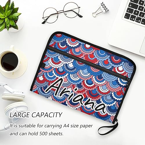 Miniatura 6 de Custom American Flag Mermaid Expanding File Folders 13 Pockets Accordion File Folder with Labels Personalized Portable Document Organizer for A4