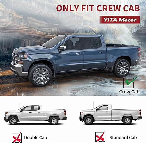 Miniatura 10 de YITAMOTOR Estribos compatibles con Chevy SilveradoGMC Sierra 1500 2019-2024, SilveradoSierra 2500HD 3500HD 2019-2024 Crew Cab (excl. 2019 1500 LD),