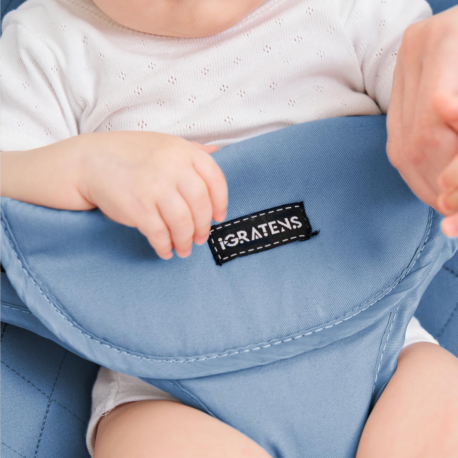 iGRATENS Siège en tissu pour transat | Housse pour transat Baby Bjorn Balance Soft & Bliss, 100 % coton, douce pour la peau, lavable en machine, bleu