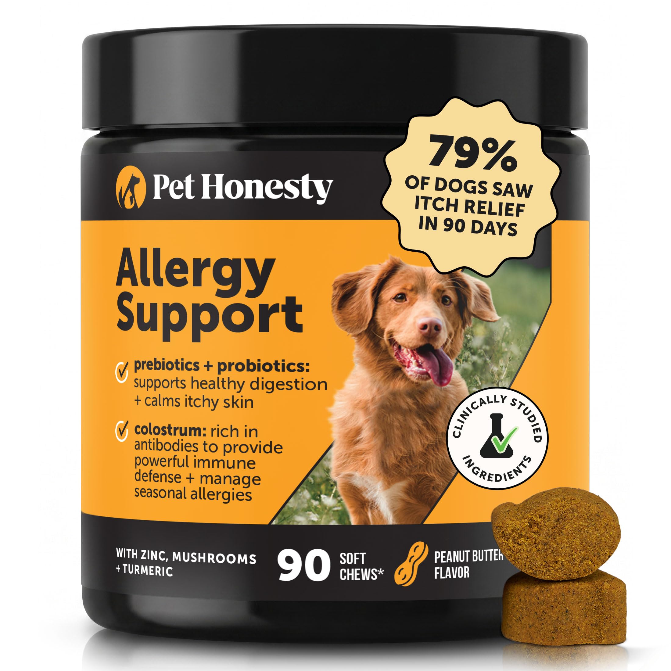 Pet Honesty Dog Allergy Chews with Colostrum and Probiotics