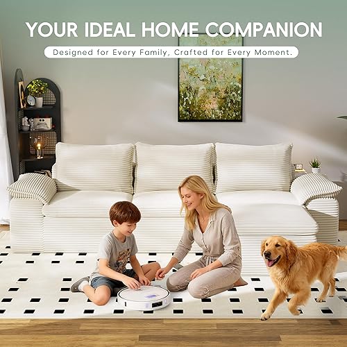 Miniatura 6 de Sofás seccionales de 104 pulgadas para sala de estar, sofá modular en forma de L con diván, sofás de pana sin hueso con asiento profundo, sofá