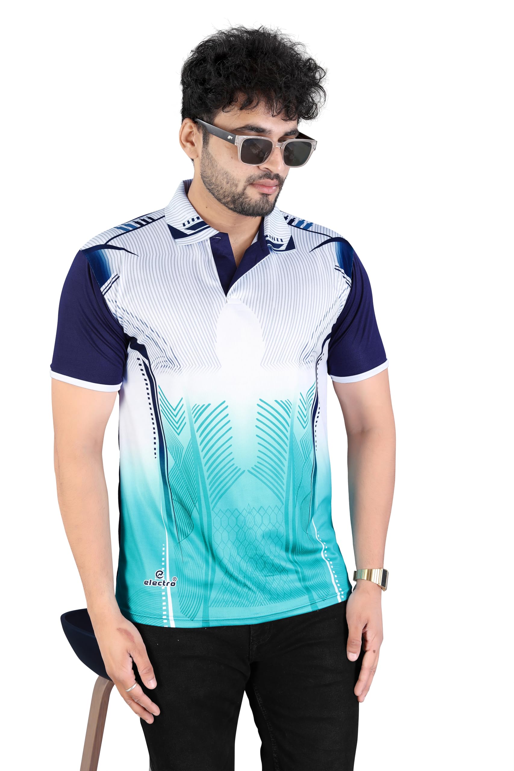 crystal revenue Men’s Printed Sports Polo T-Shirt | Dry Fit Activewear | Quick Dry Gym Wear | Stylish Graphic Design Half Sleeve-picture-24