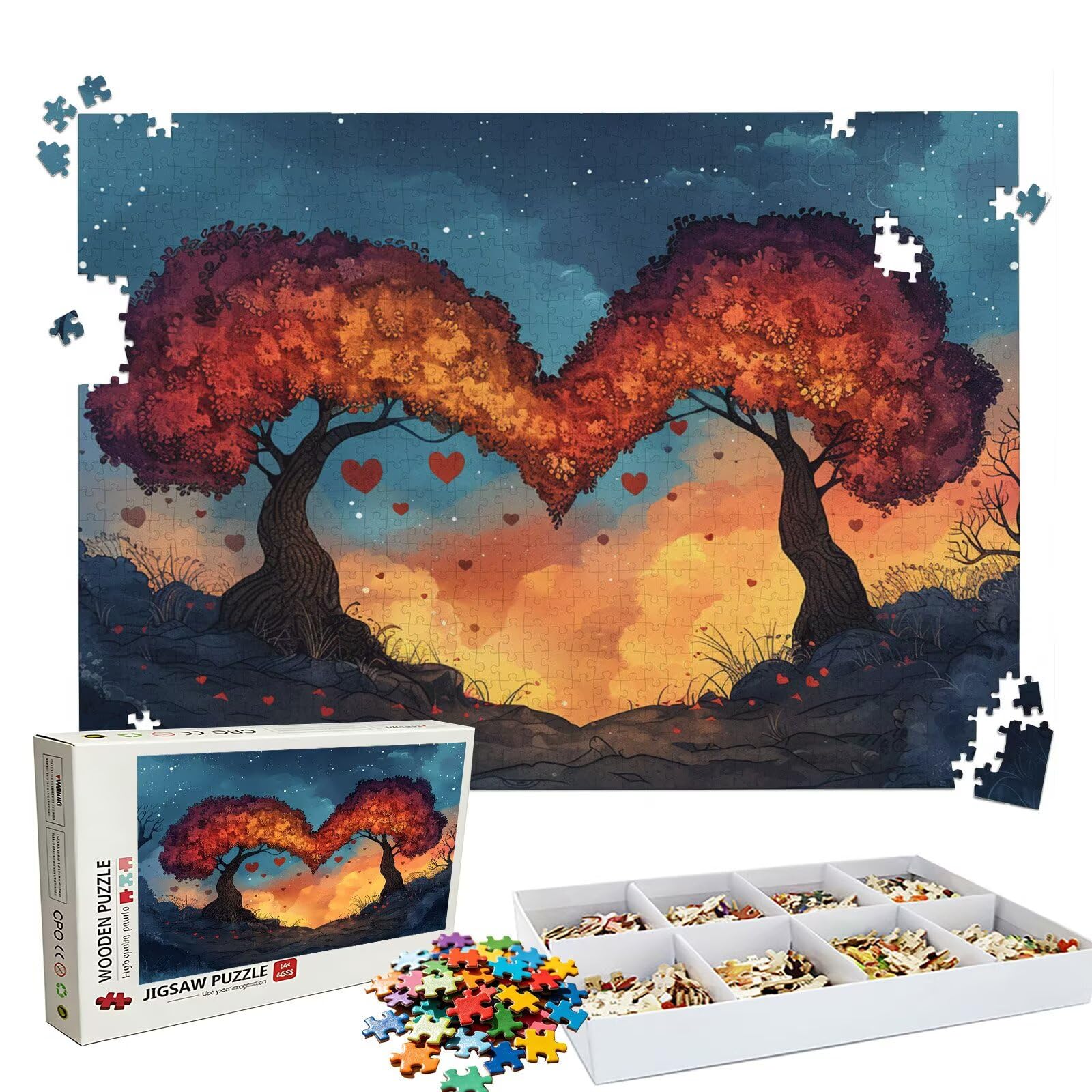 Puzzle 5000 elementów, 5000 elementów, dla dorosłych, wzór drzewa, drewniane puzzle, zestaw "zrób to sam" dla dorosłych, gruby materiał i idealne uzębienia, powierzchnia bez odbić, puzzle dla rodziny