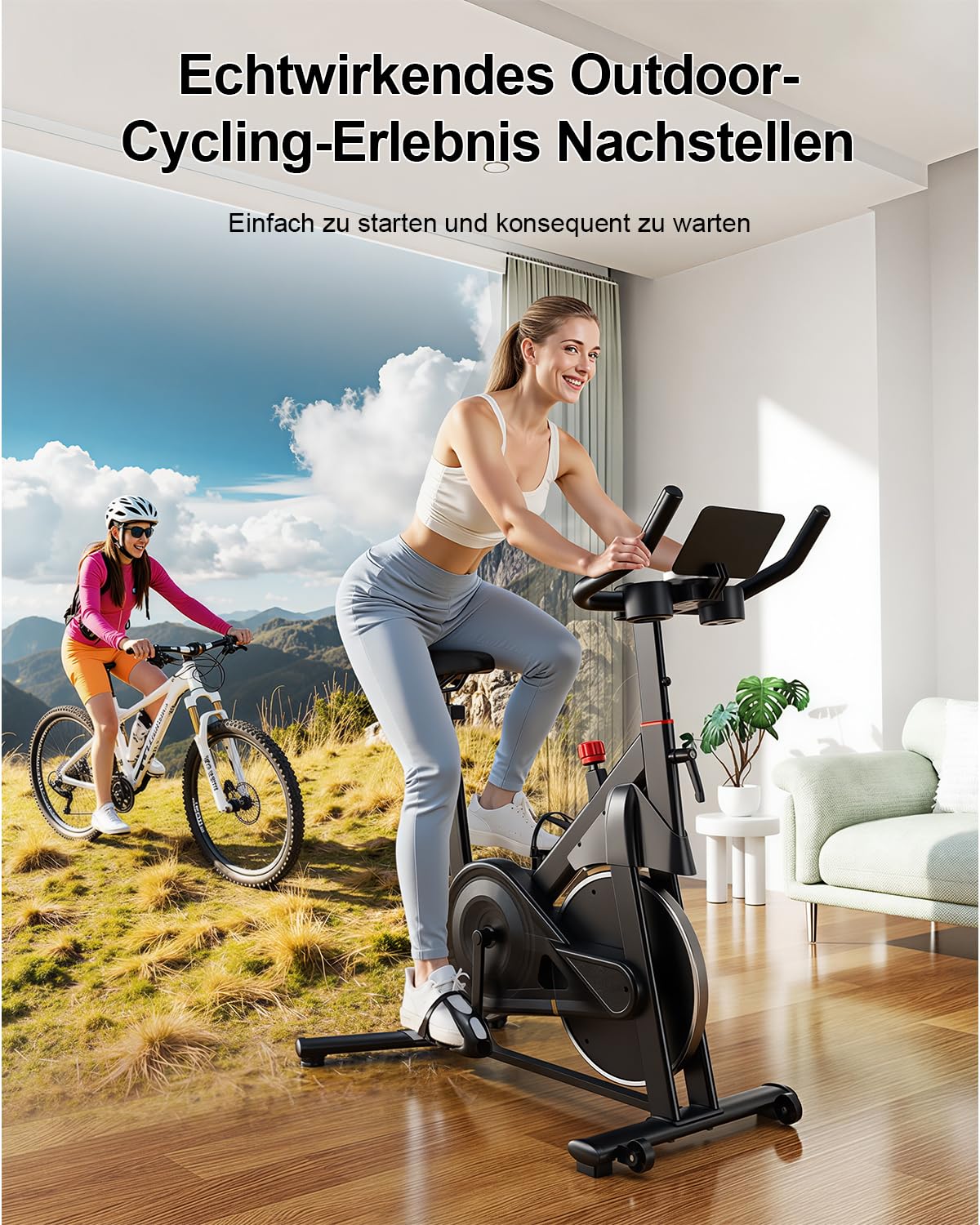 2026 Neu Heimtrainer Fahrrad mit App, Lacuffy Einstellbarer Magnetischer Widerstand Hometrainer Fahrrad, Leise & Bequem Ergometer Heimtrainer, LCD-Display, Bis 136KG mit KI-Coach