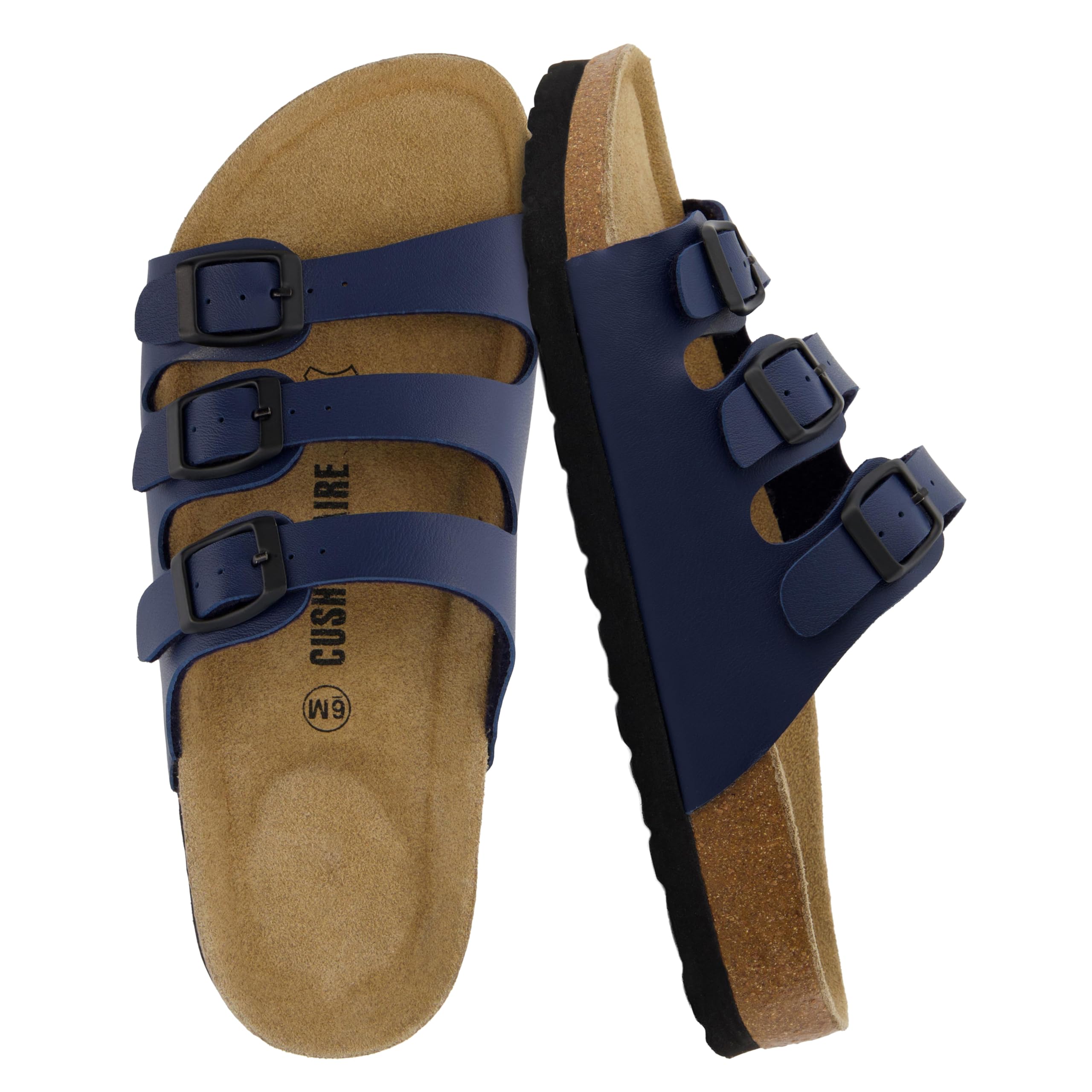 CUSHIONAIRE Women's Lela Cork footbed Sandal with +Comfort