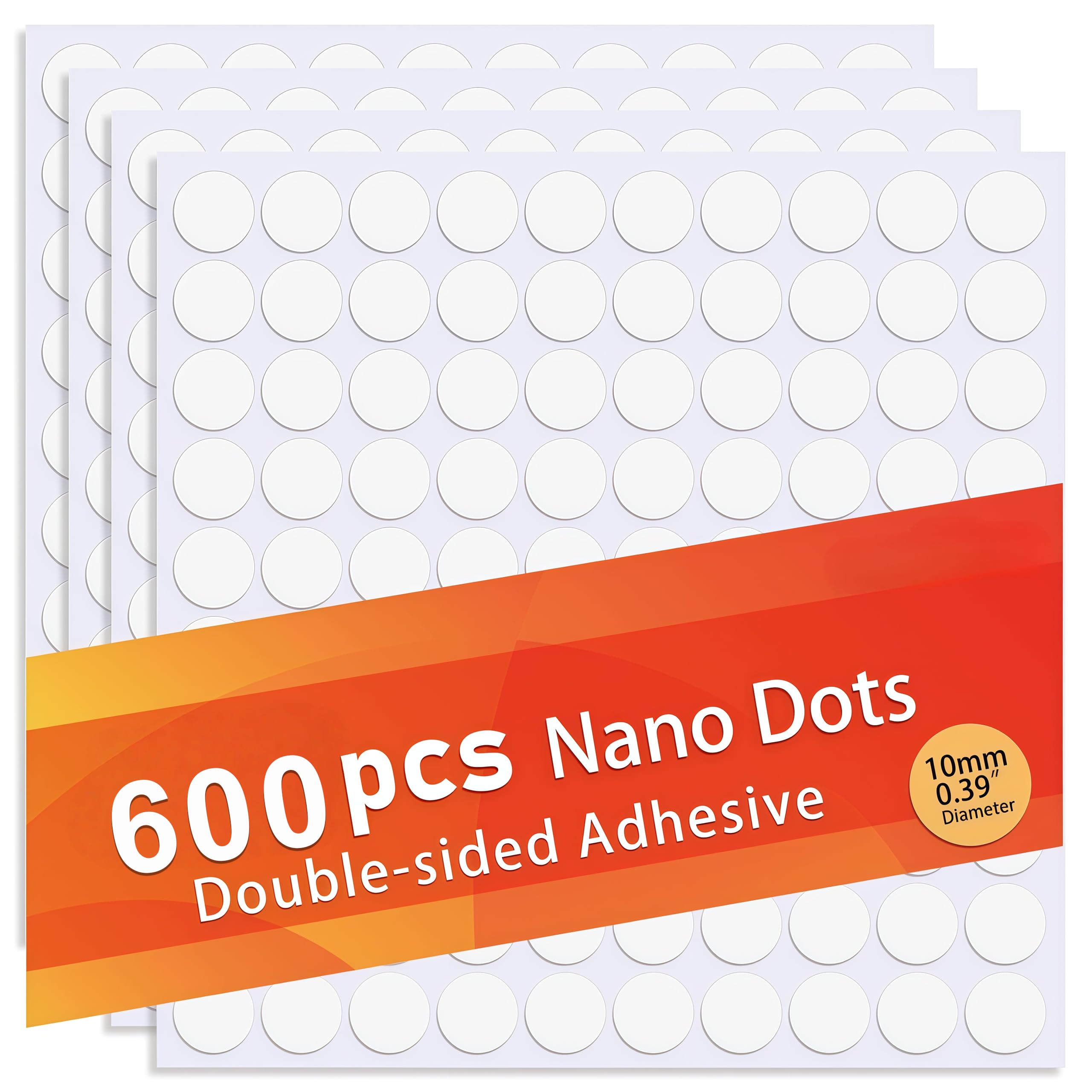 600Pcs 10mm Balloon Glue Dots Double Sided, Removable Sticky Dots
