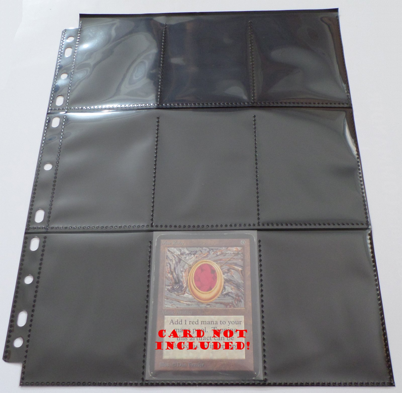 docsmagic.de 50 18-Pocket Pages Black - Toploading Standard Size - MTG - Pokemon - 11-Hole
