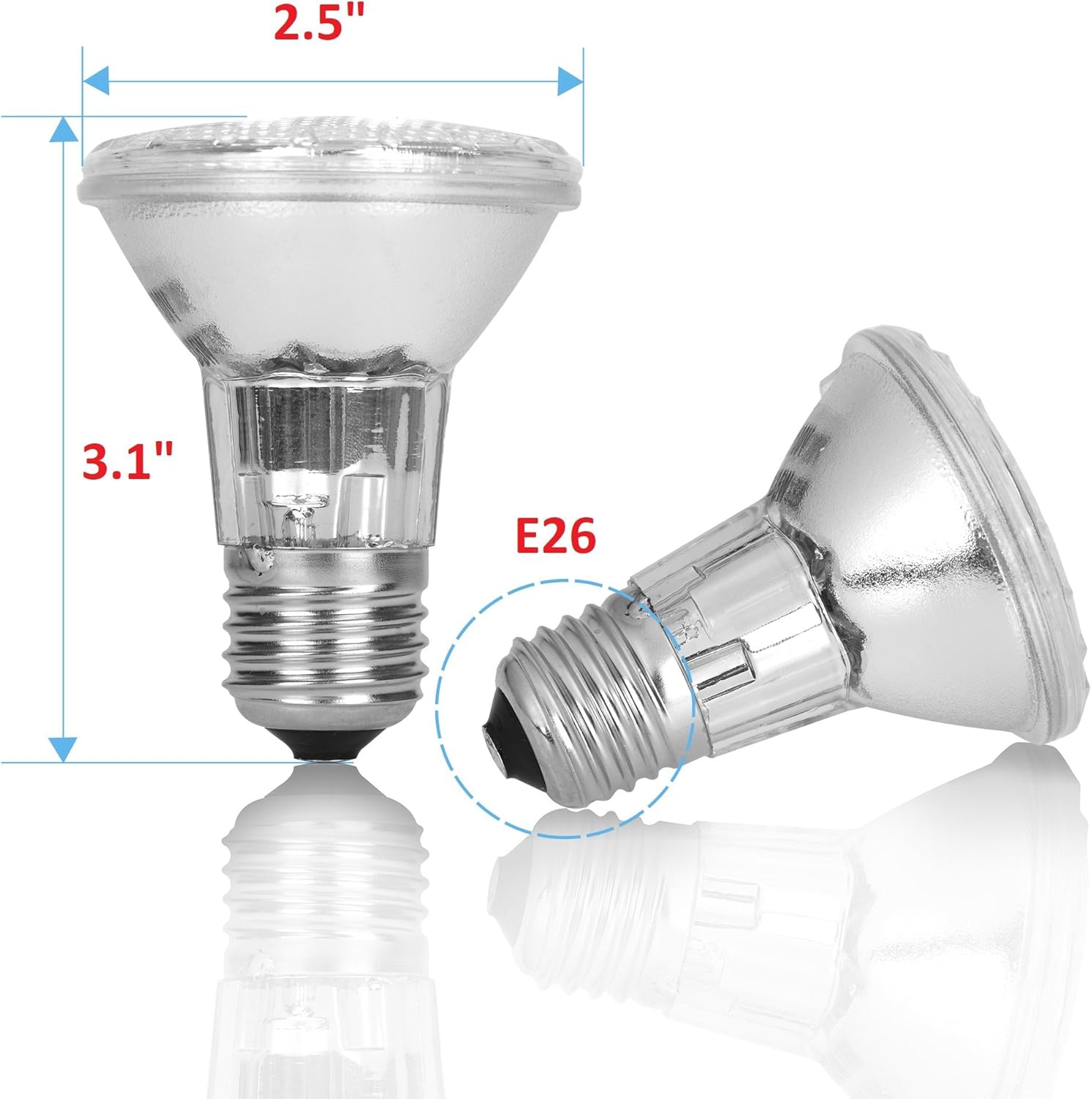 12Vmonster Pack of 15 PAR20/FL DIMMABLE PAR20 35 Watt Halogen Spot Light Bulb I NO Harmful Blue Light I Ceiling Recessed Kitchen Lamp Par20 120V 110V Lighting Replacement