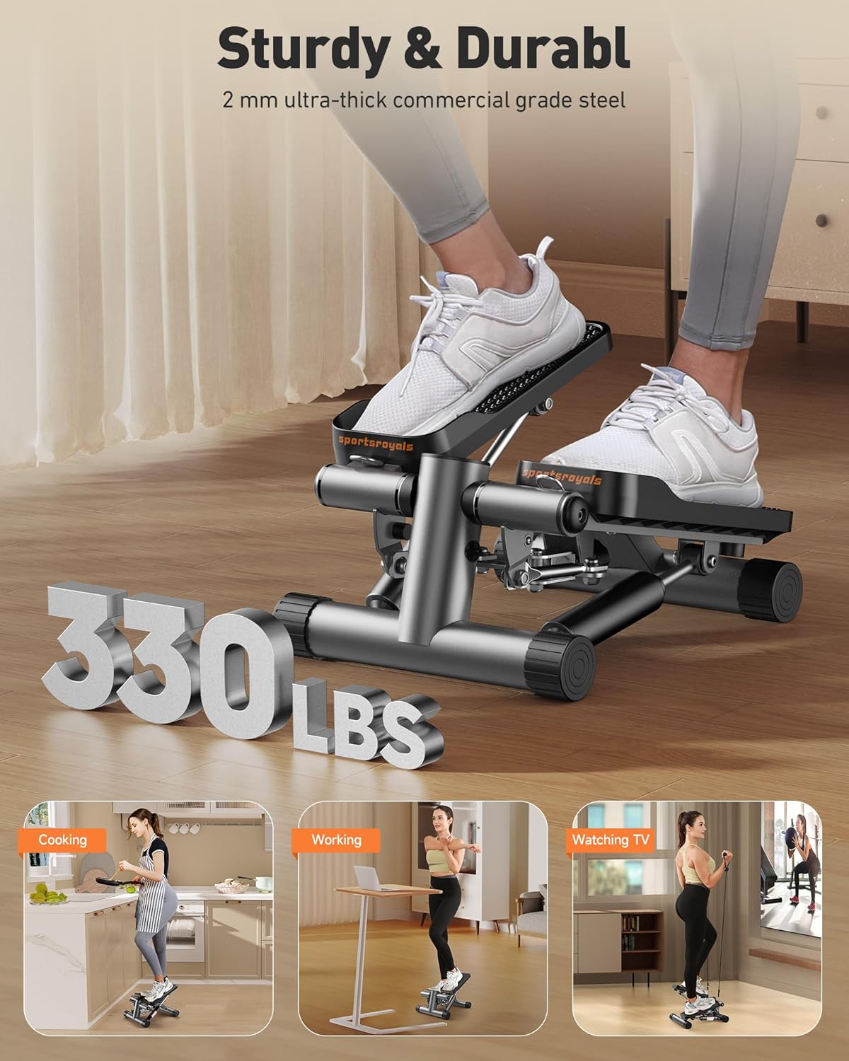 Buy Now Sportsroyals Stair Stepper For Exercise, Mini Steppers With 6 Buy Now Sportsroyals Stair Stepper For Exercise, Mini Steppers With