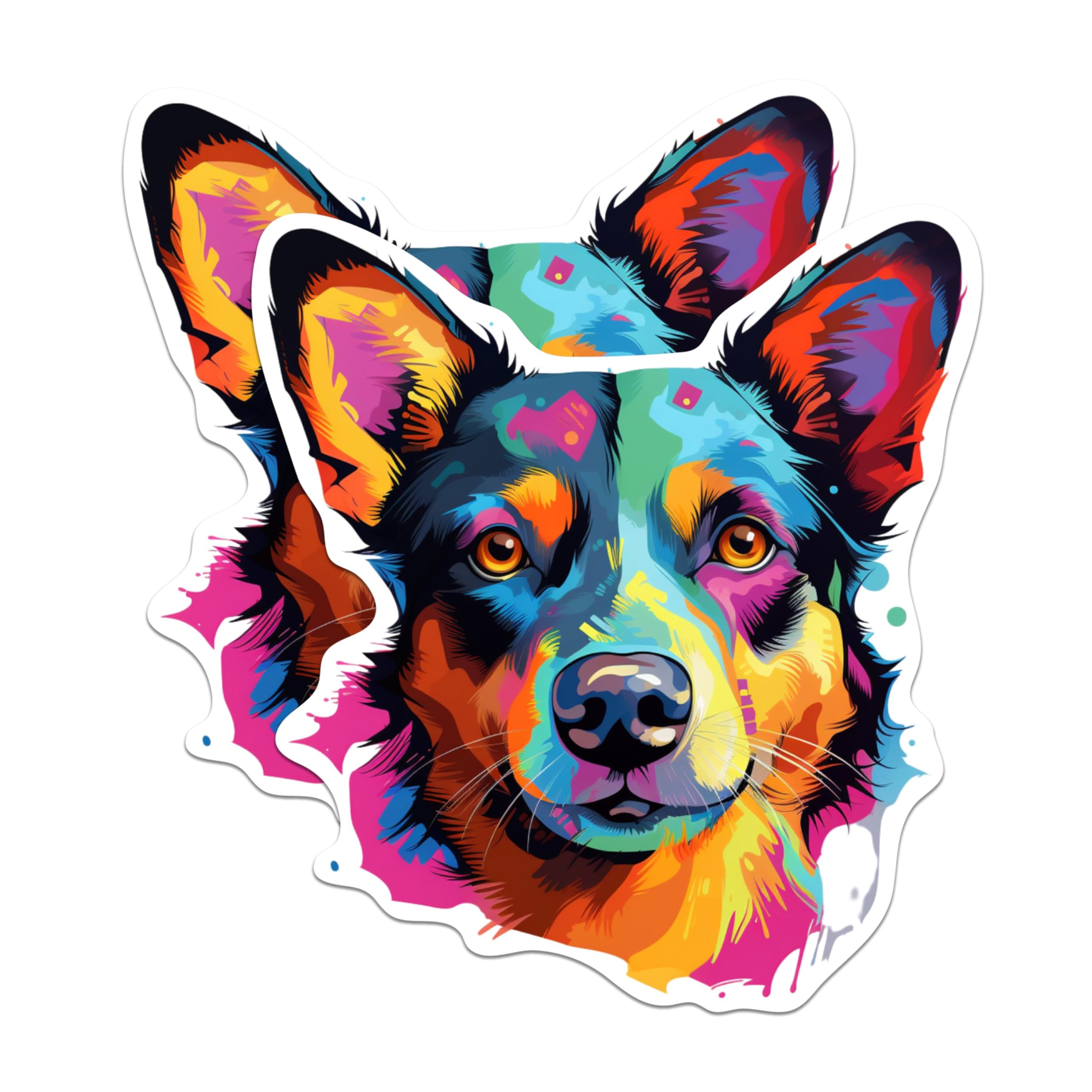 (2 Pack) Australian Cattle Dog Breed Stickers - 5 Inches On Longest Side - Choose from Over 100 Dog Breeds - for Cars, Trucks, Skateboards, Laptops - Made in USA - BMCS1759