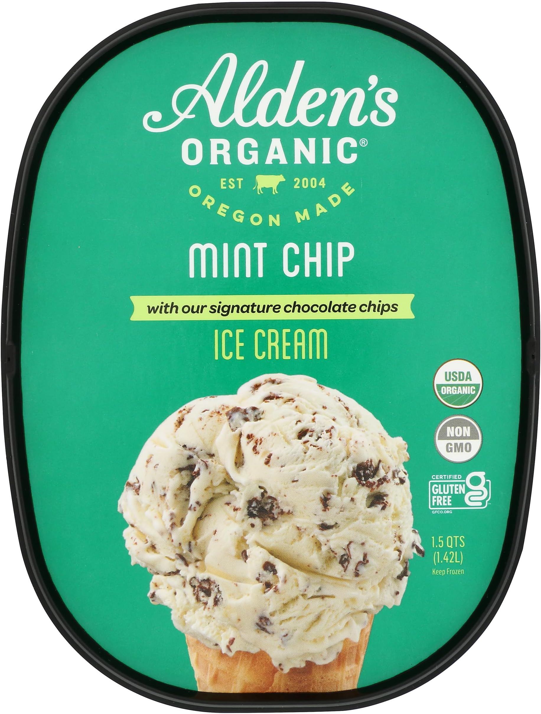 Alden's, Organic Mint Chip Ice Cream, 48 oz (Frozen)