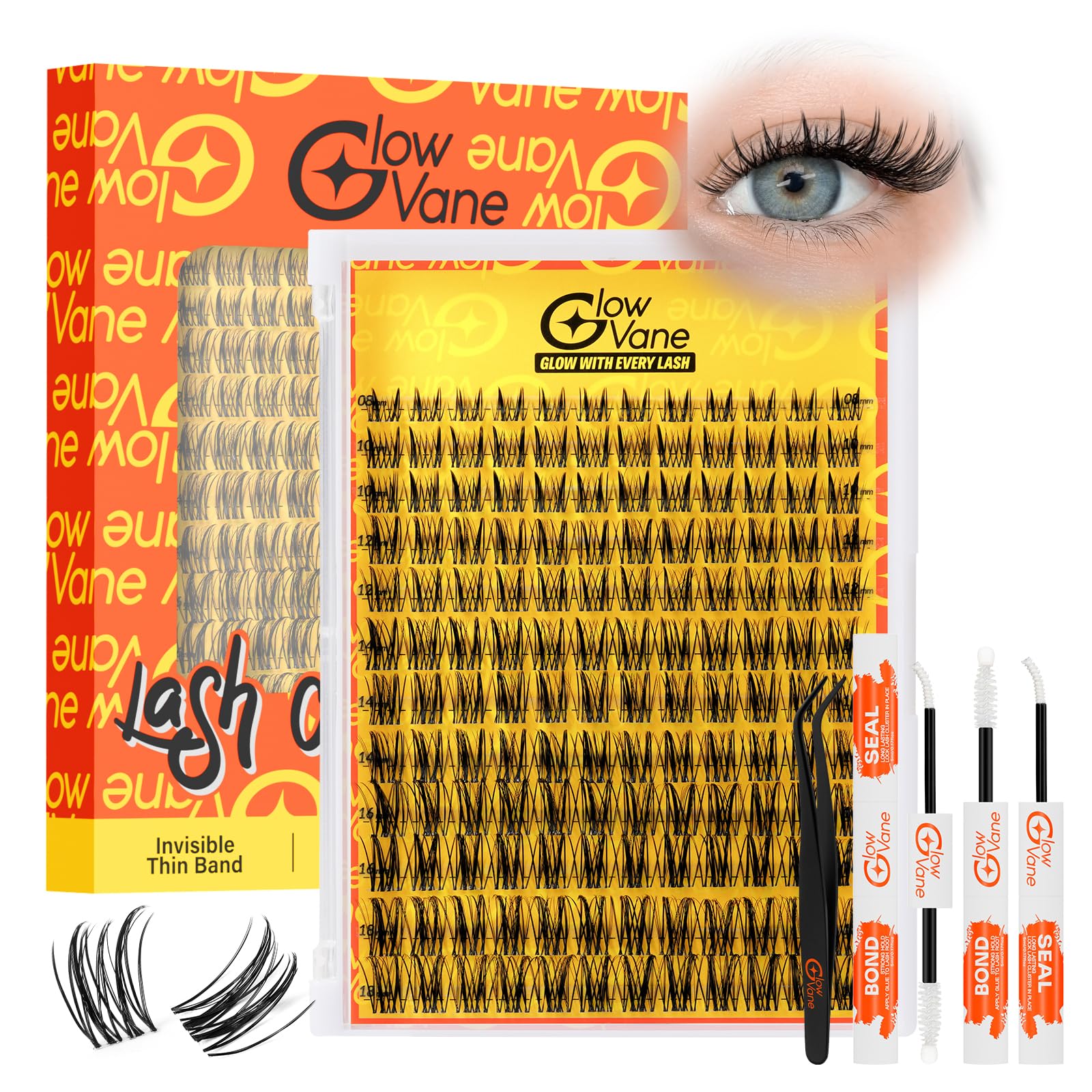 Lashes-Individual Kit Manga Style, Glowvane Cluster Lashes Kit D Curl