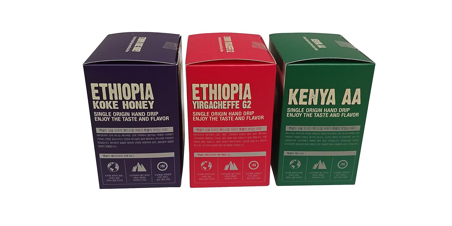 Mcnulty Single Serve Hand Drip Coffee 21 pack(Ethiopia Yirgacheffe G2, Ethiopia Koke Honey, Kenya AA) )