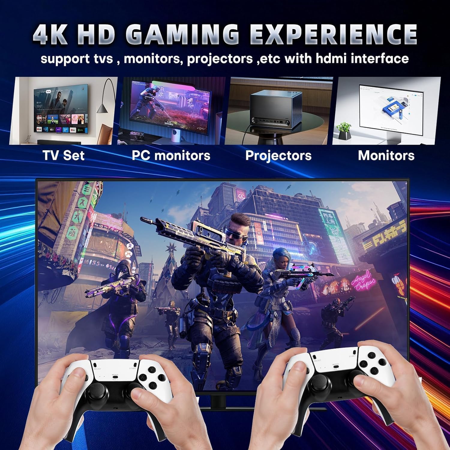 2026 4K TV Gaming Console | Plug & Play HDMI R-etro Style Game System with 2 Wireless Controllers | Family Entertainment Console | (Special Edition 2026) A2 1