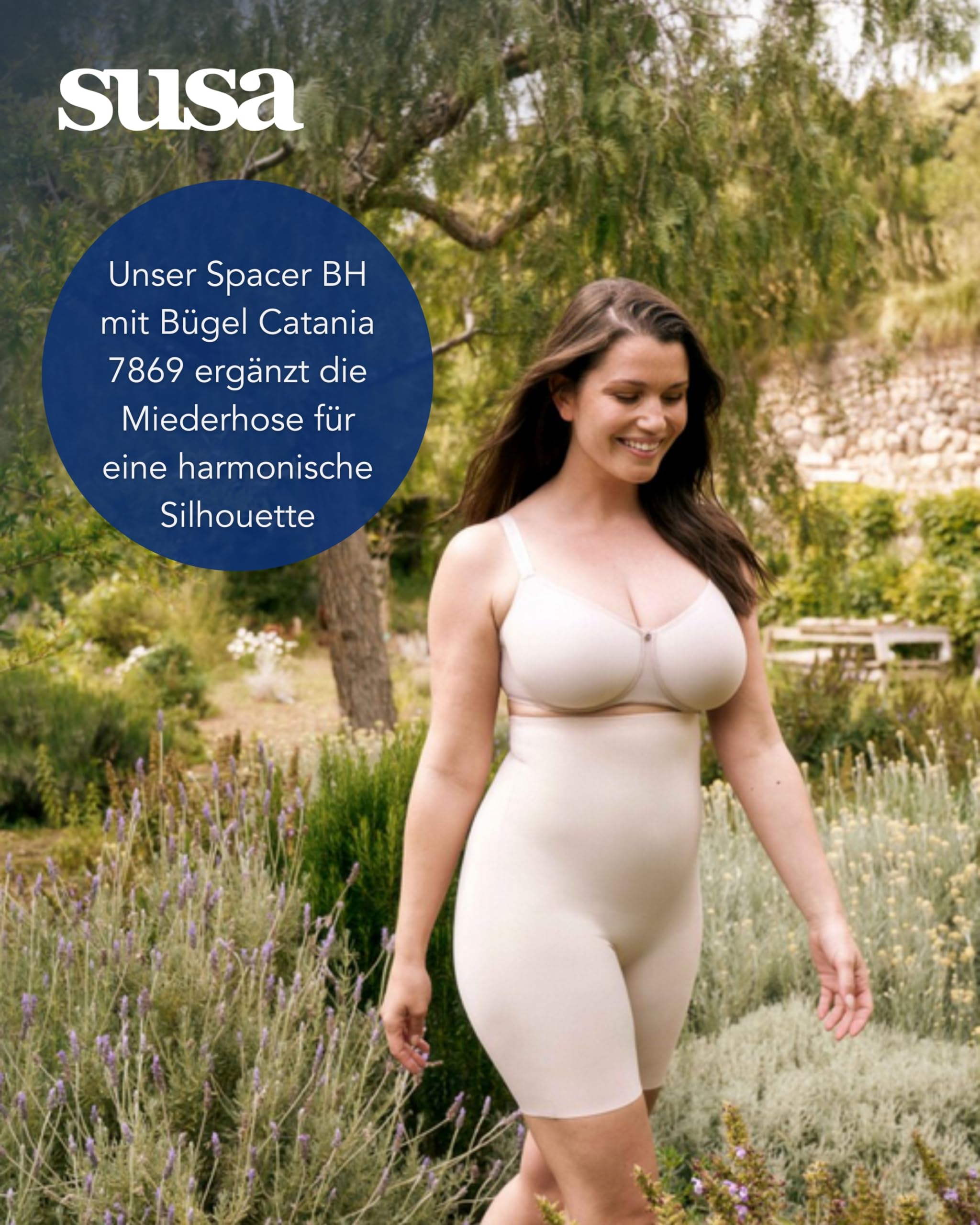 SUSA Shapewear I Gr. 36-48 I Miederhose 5572 I Bauchweg Hose Damen I Shaping Shorts mit Clean-Cut Beinabschluss & hohem Bein I Shape Wear mit Silikonbeschichtung am Bund I nahtlos & blickdicht