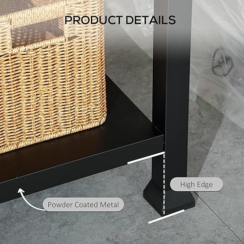 Miniatura 7 de Carrito de parrilla de tres estantes para exteriores con mesa de acero inoxidable, mango lateral, soporte multifuncional para horno de pizza de 32 x