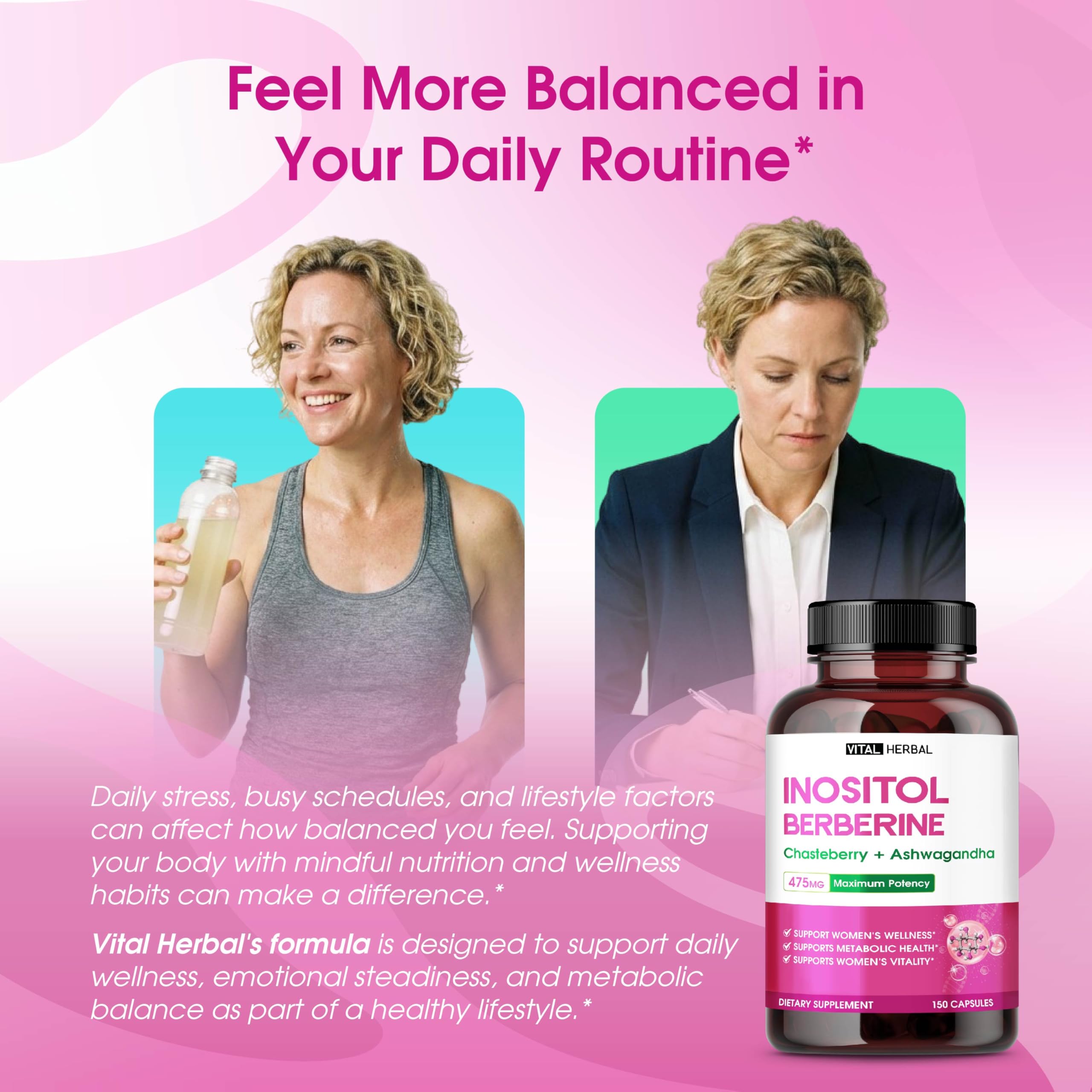 Liposomal Inositol with Berberine, Chasteberry & Ashwagandha – Supports Women’s Wellness, Hormone Balance & Metabolism – 150 Capsules – Made in The USA