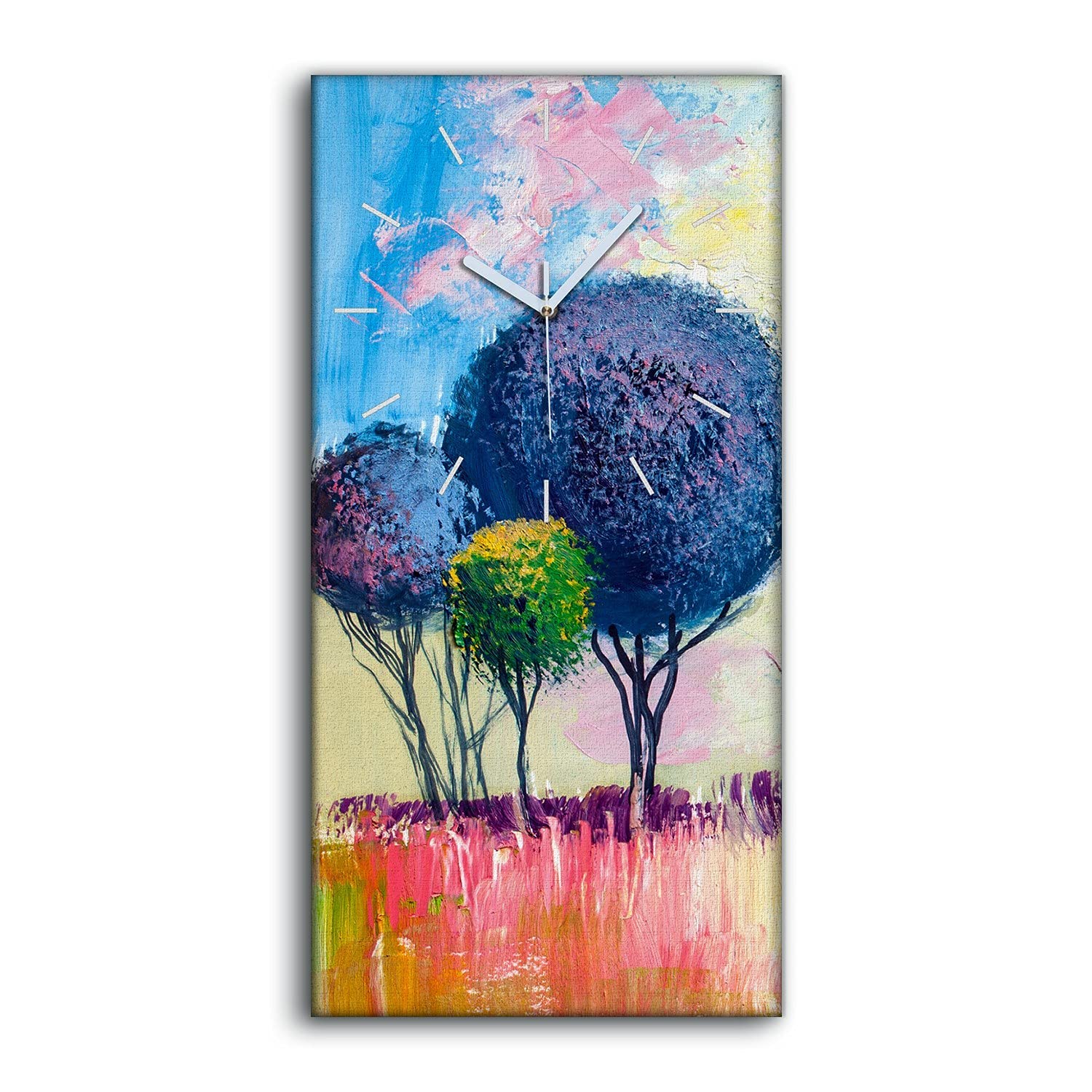 Horloge sur Toile Design Moderne Coloray 30x60cm en impression haute définition et mains blanches
