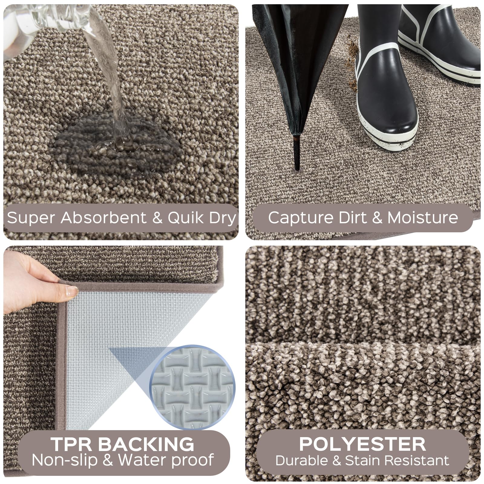FCSDETAIL Dirt Trapper Indoor Door Mat 60 x 150 cm, Machine Washable Entrance Rug, Dog Doormat - Image 2